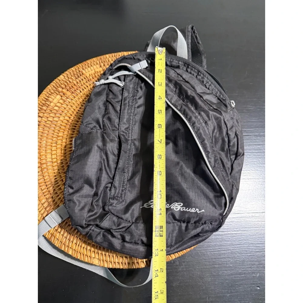Eddie Bauer Rippac Cruiser Sling Bag Black Ripstop Packable Crossbody Backpack